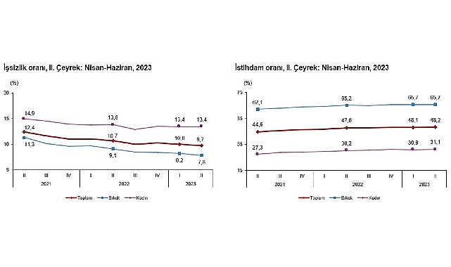 TÜİK: İşgücü İstatistikleri, II. Çeyrek: Nisan – Haziran, 2023