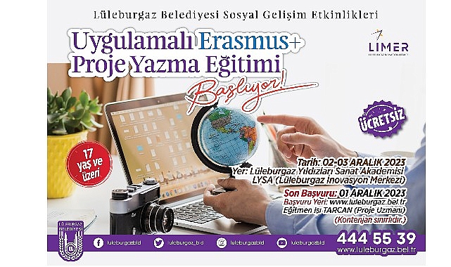 Uygulamalı Erasmus+ Proje Yazma Eğitimi başlıyor