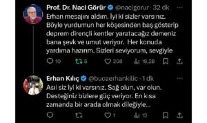 Prof. Görür’den Başkan Erhan Kılıç’a yanıt: “Bana şevk ve umut verdiniz”