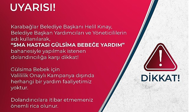 Karabağlar Belediyesi’nden Önemli Açıklama