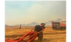 Foça-Aliağa arasında çıkan yangına müdahale sürüyor