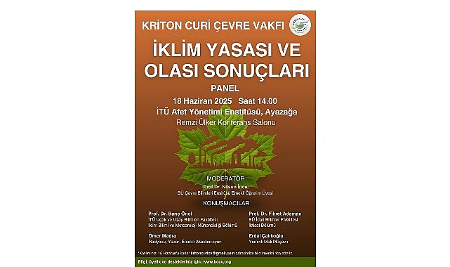 “İklim Yasası ve Olası Sonuçları” Paneli, Kriton Curi’nin Anısına Düzenleniyor