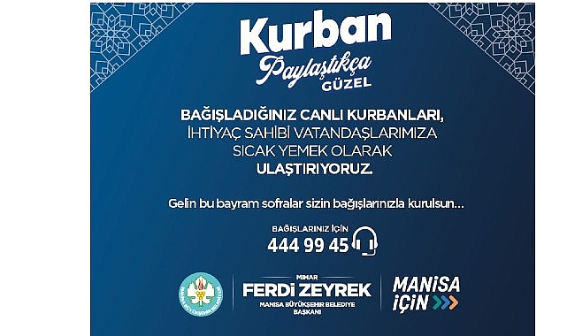 Kurban bağışları Büyükşehir ile ihtiyaç sahiplerine ulaşacak ​​​​​​​