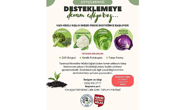 Yüzde 50 Hibelı Kışlık Sebze Fidesi Başvuruları Başlıyor