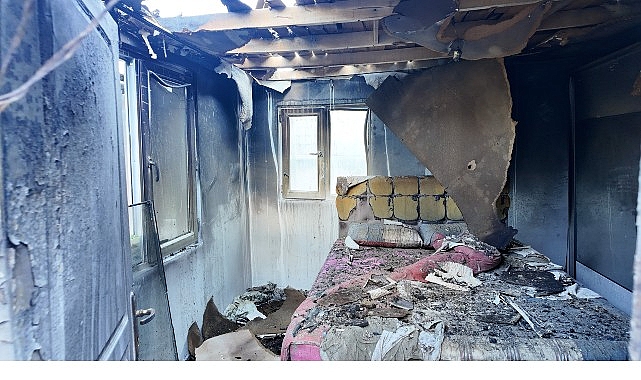 Büyükşehir’den evi yanan vatandaşa yardım eli