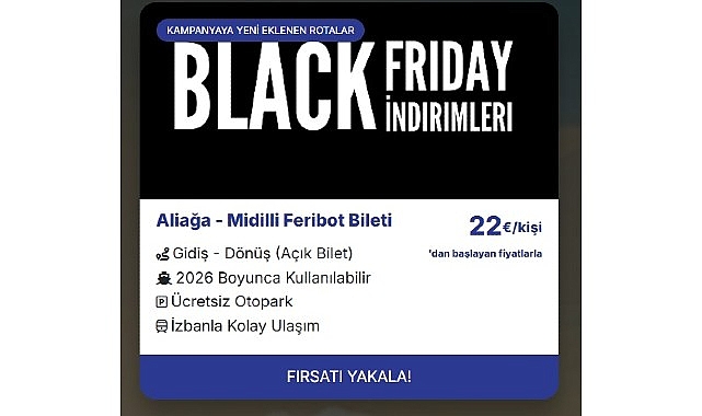 Aliağa- Midilli Seferleri İçin Özel Kasım Ayı Fırsatları Başladı