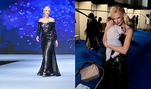 Wilma Elles Defilede Göz Kamaştırdı, Kuliste Oğlunu Uyuttu