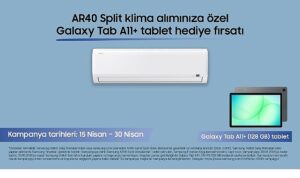 AR40 Serisi klima alanlara Galaxy Tab A11+ (Wi-Fi) tablet hediye fırsatı!