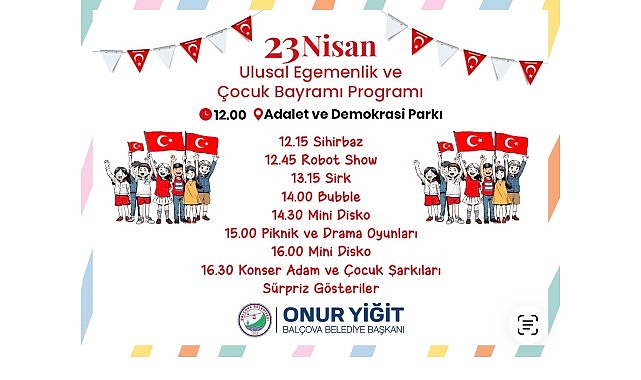 Balçova’da 23 Nisan Coşkusu: Bayram Sevinci Tüm İlçeyi Saracak
